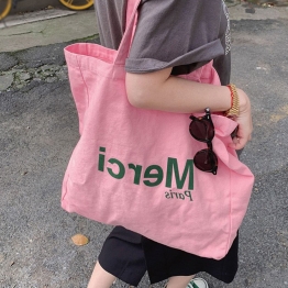 merci 파리 메르시 캔버스 숄더 토트백 ..